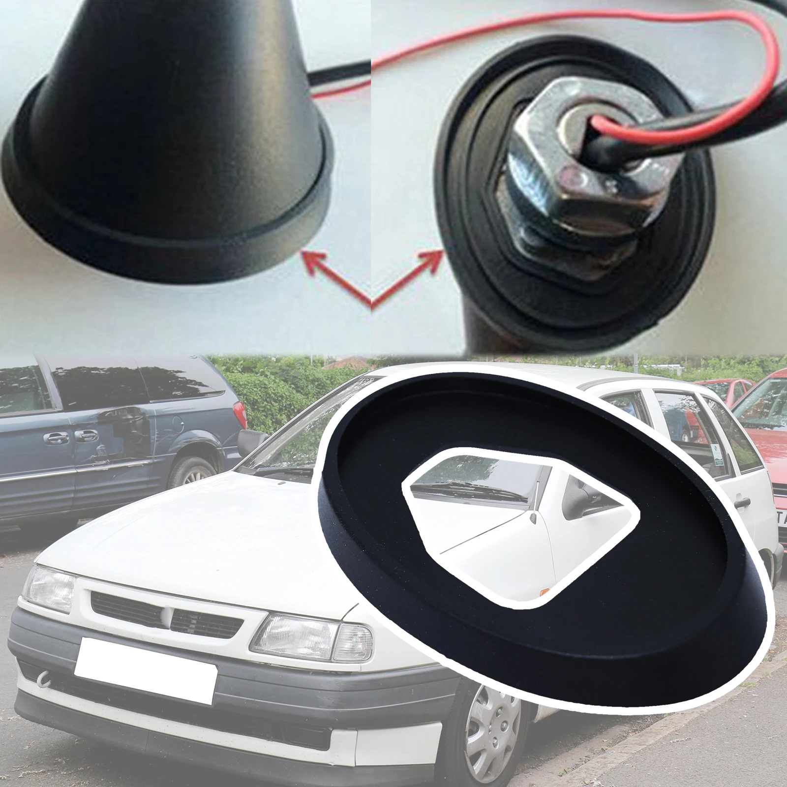 

For SEAT Ibiza MK2 6K MK3 6L 1993 - 2003 2004 2005 2006 2007 2008 Car Roof Mast Whip Aerial Antenna Rubber Base Gasket Seal Pad