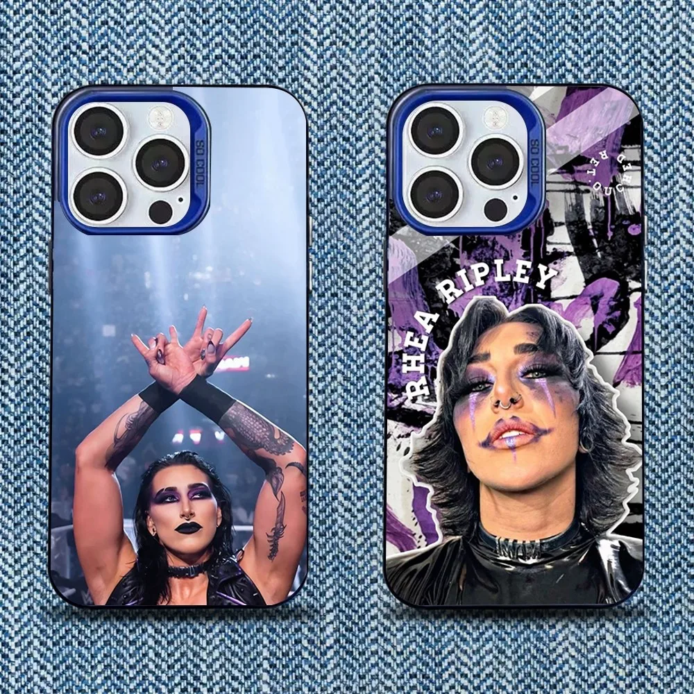 

R-Rhea Ripley Phone Case For iPhone 16,15,14,13,12,11,Mini,Pro,SE,MAX Blue Matte Silicone Cover
