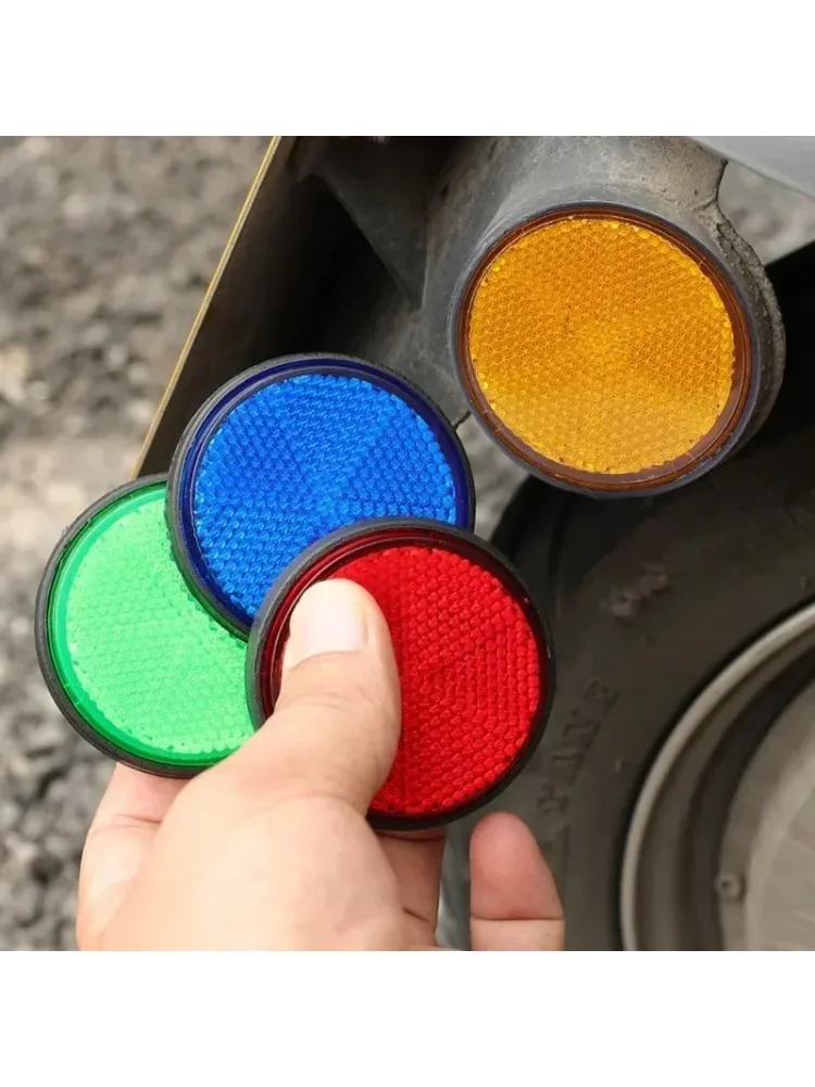 AliExpress NONE Universal 1/2PCS Circular Night Warning Reflector - Waterproof Dustproof for Motorcycle/Electric Bike/Car