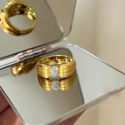 Vintage New in Wire Drawing and inlay crystal Butterfly Bow Ring High quality exquisite rings for women Party Wedding Jewellery