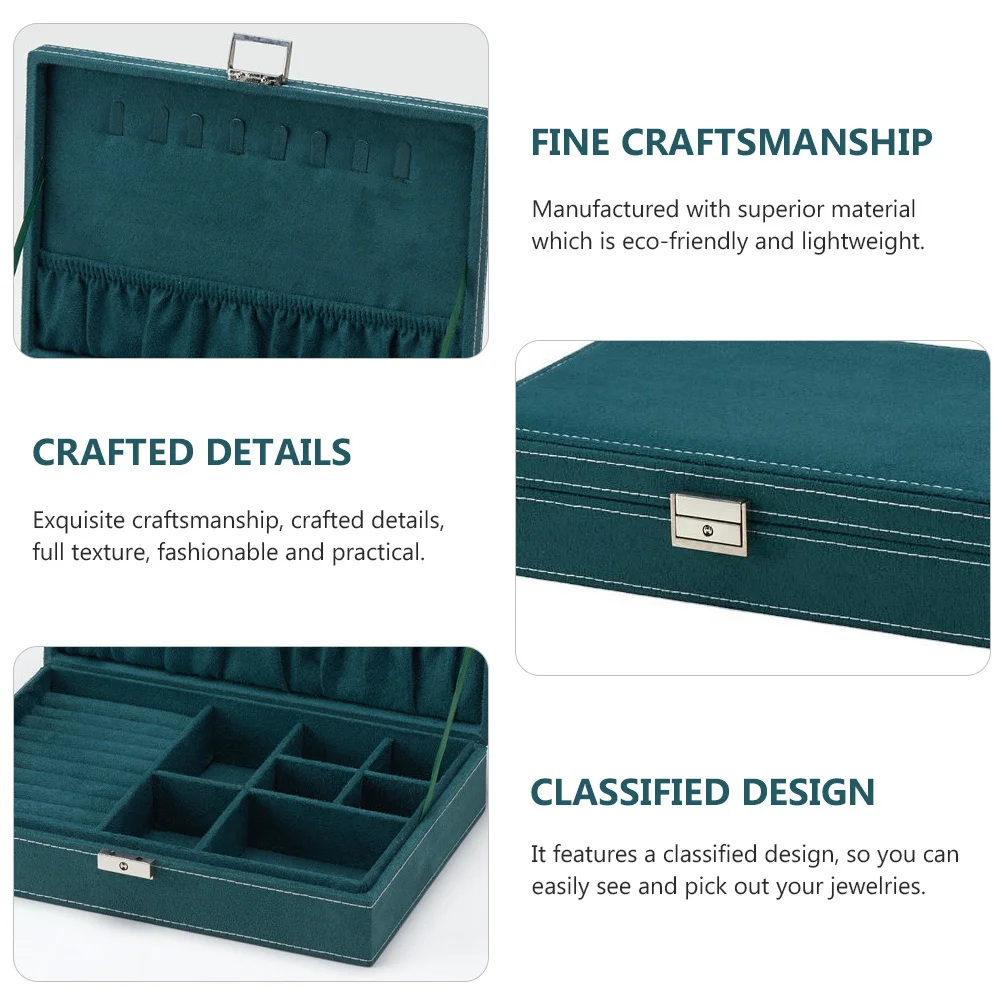 1Pcs Jewelry Storage Box Durable Material Classified Design Easy Access Functional Areas Travel Friendly Necklace Bracelet Rings