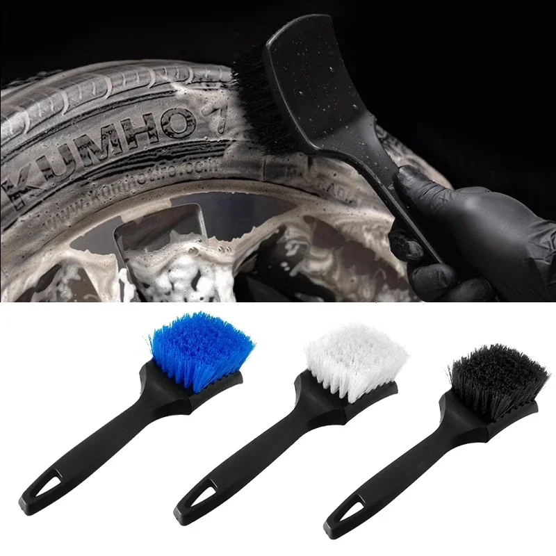 Brosse Noire Multifonctionnelle pour Voiture, Outil de Lavage Automobile, Anneau en Acier pour Moyeu de Roue, Coussretours de Pied pour Livres en Tissu, 1 Pièce