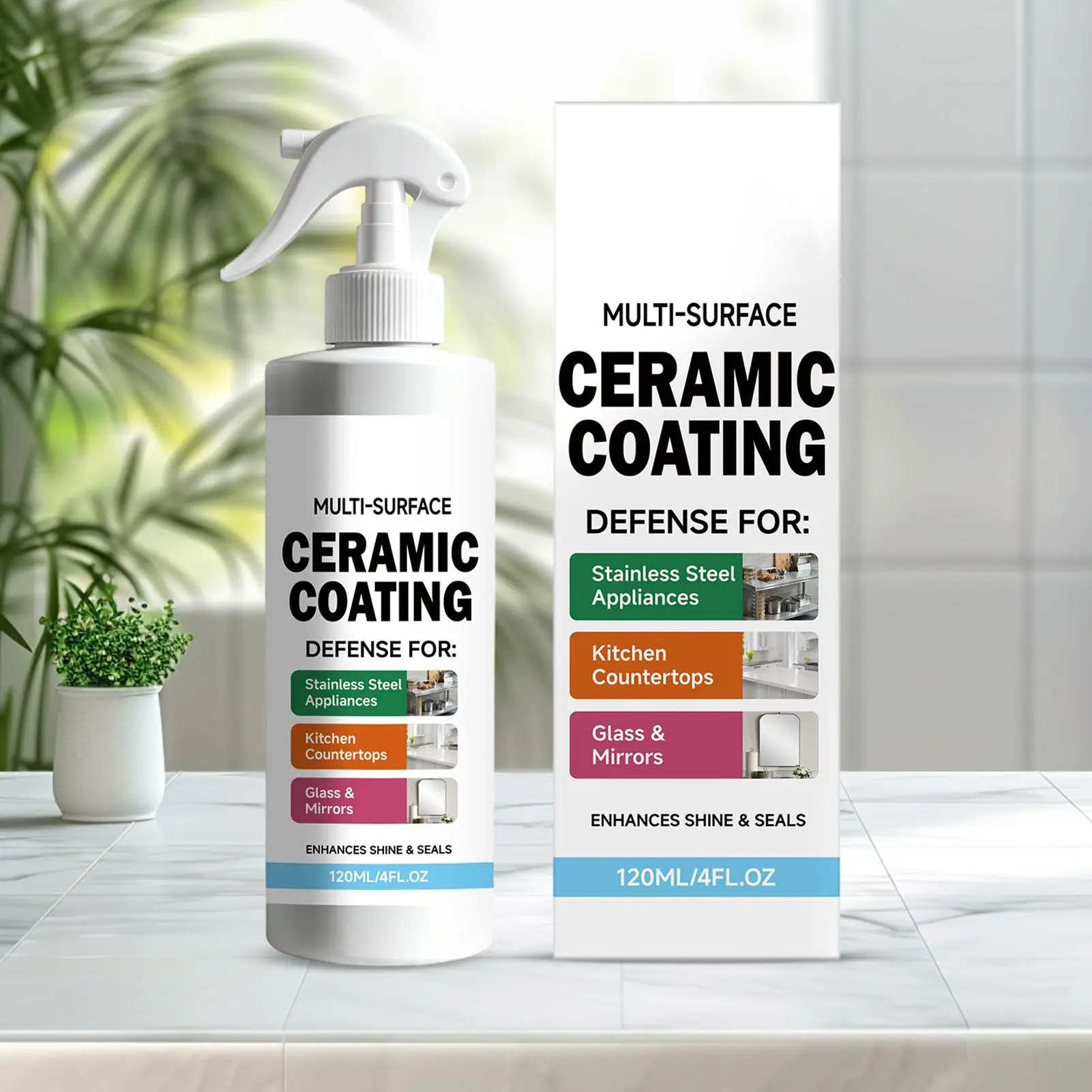 Multi-surface Ceramic Coating Spray Enhance Shine Repel Stains Waterproof Scratch-Resistant Protect Care Long-Lasting Protection