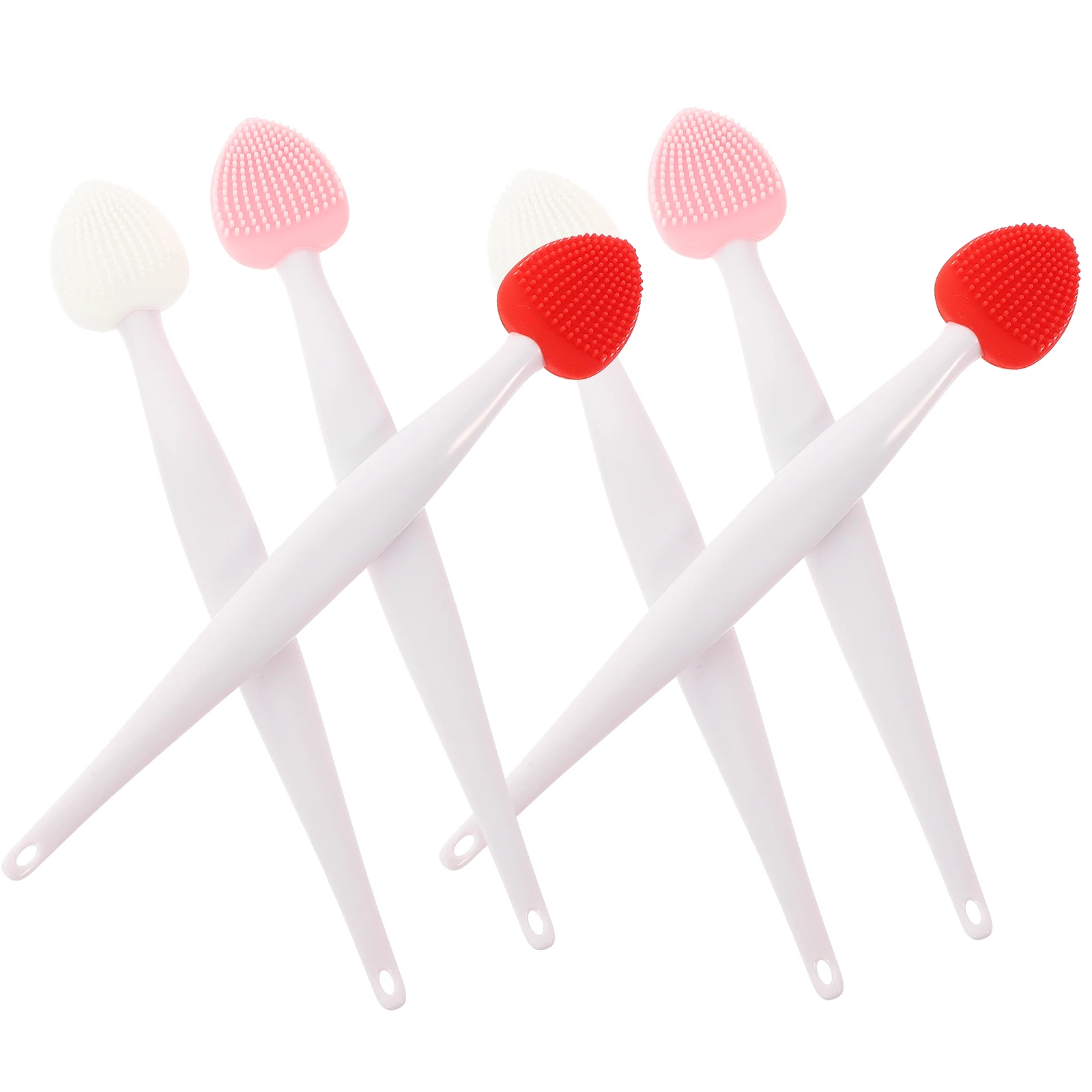 

6pcs Pink Red White Lip Exfoliator Brush Ergonomic Design Daily Face Cleansing Travel Use Lip Scrubber Tool Facial Skin Scrubber