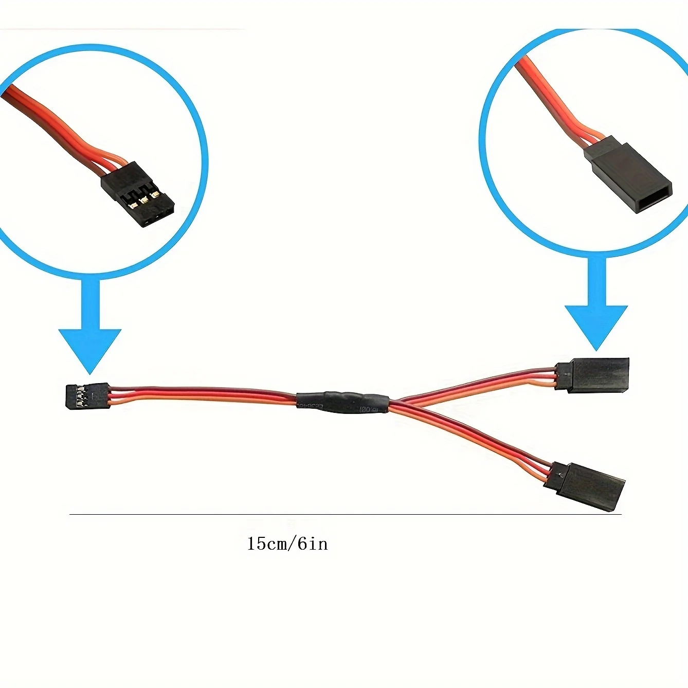 3pc- 6"/150mm JR/Spektrum/Hitec Style Servo Y Harness