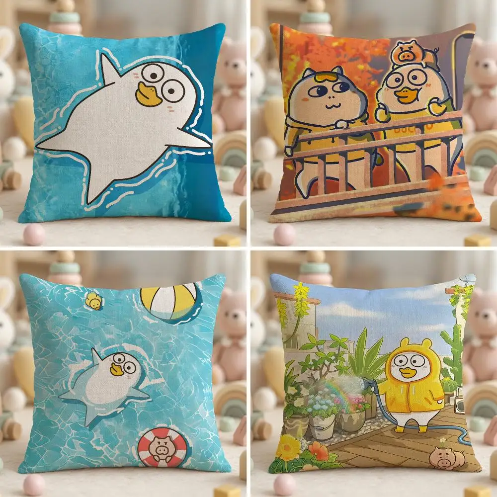 Cute Character X-Xiao Liu DuckS Cushion Cover Ultra Soft Throw Pillow Cover Skin Friendly for Sofa Bed Home Decor Gift