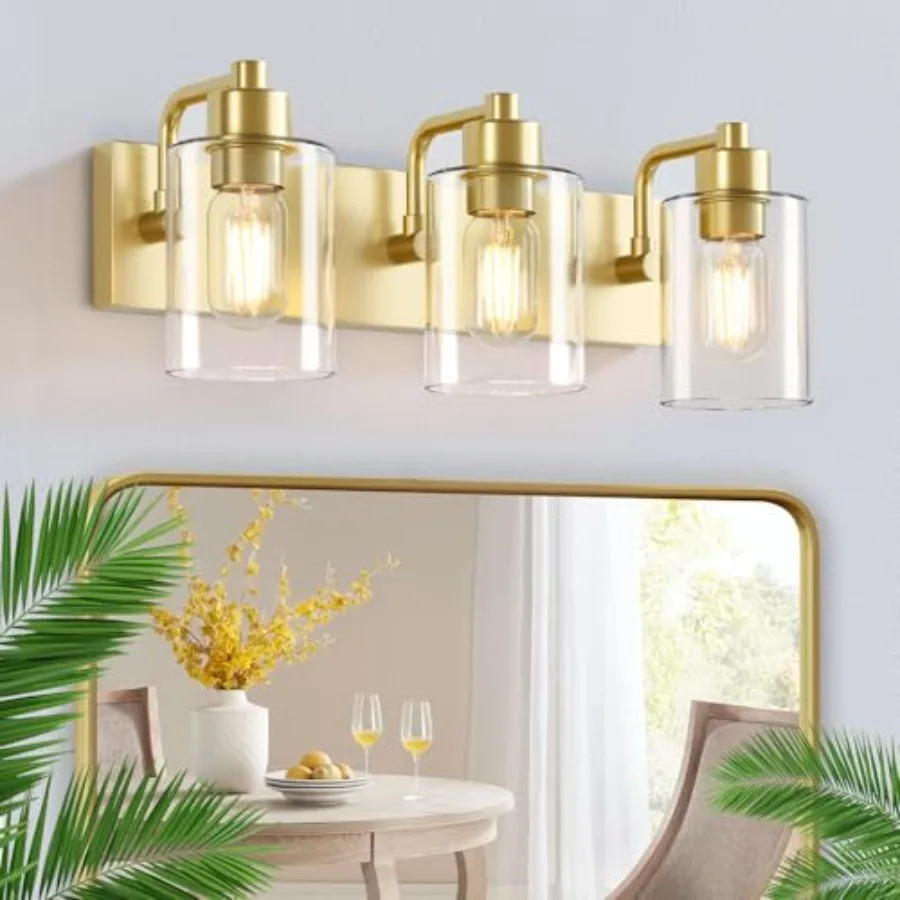 

Bathroom Light Fixtures, Bathroom Lights Over Mirror with Clear Glass Shade, Vanity Light Wall Sconces for Kitchen Living Room