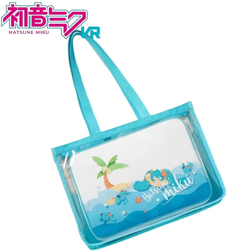 

New Hatsune Miku ItabagCartoon Hatsune Miku Shoulder Bag Detachable Translucent Badge Storage Holiday Gift Commuting