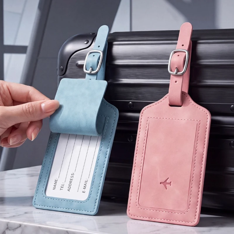 1PC PU Leather Luggage Tag Women Men Travel Accessories Suitcase Tags Name ID Address Lable Bag Tags for Luggage