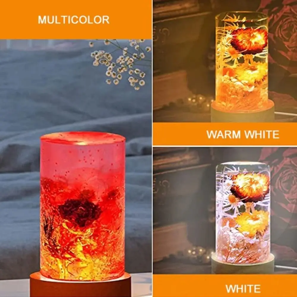 Ornament-Ständer, Holz, Nachtlampensockel, rund, 10 cm, Kunst-Display-Halter, USB-LED-Licht, Display-Sockel für Wohnzimmer