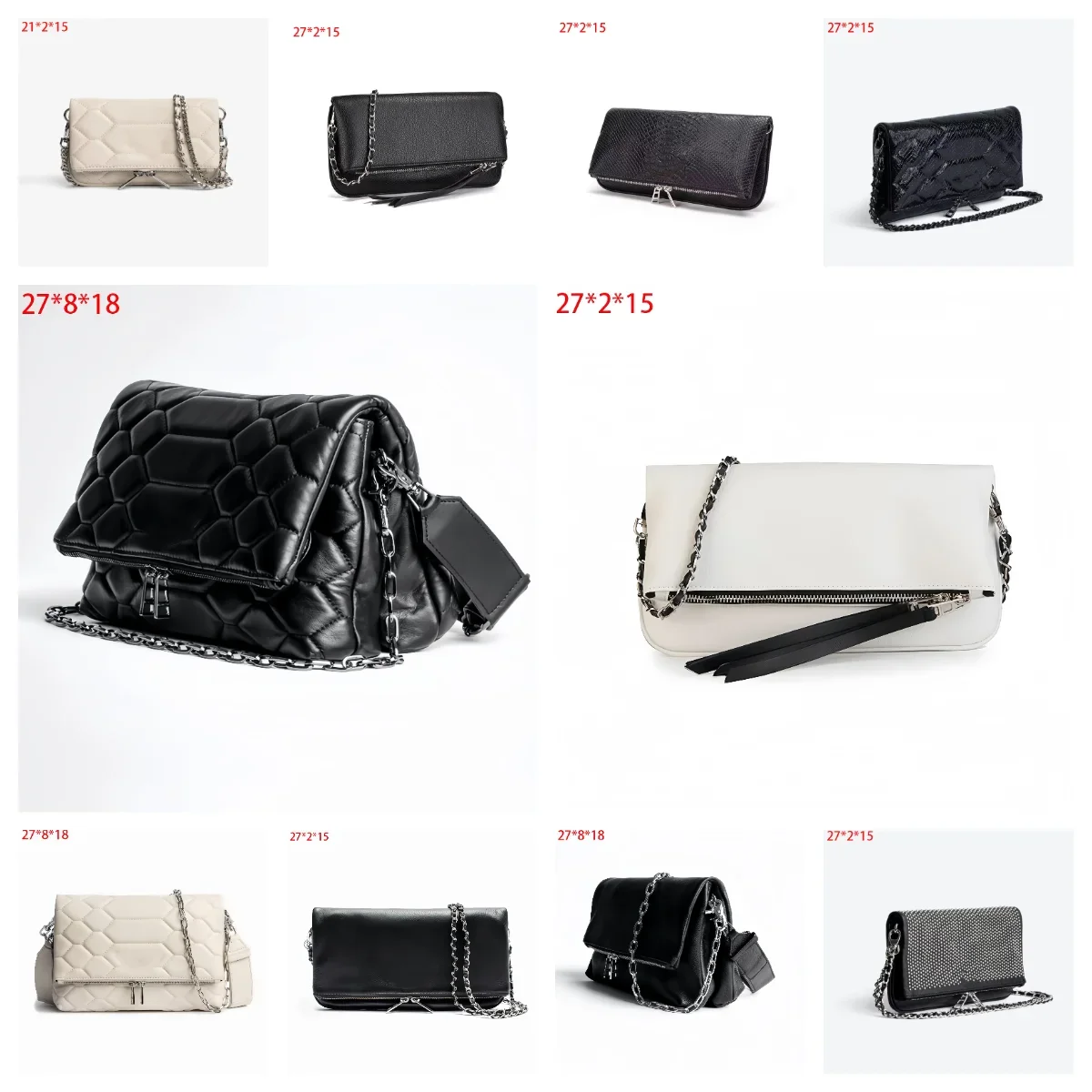 Bolso Zadigent para mujer, bolso cruzado con alas 2025, bolso tipo sobre negro clásico con correa de cadena de lujo, bolso de hombro para mujer