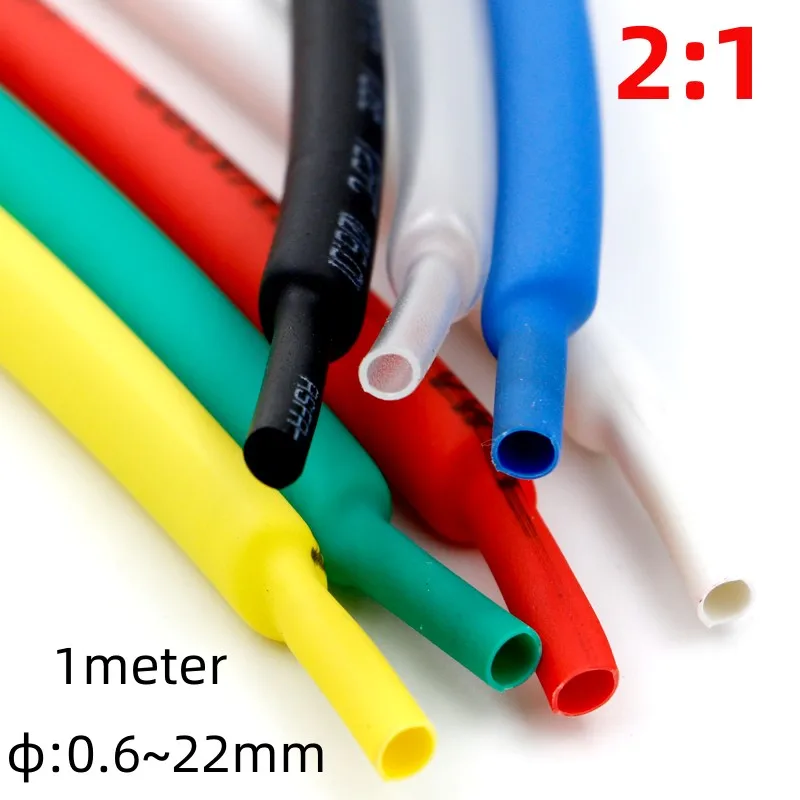 

Dia 0.6mm 0.8mm 1mm 2mm 3mm 4mm 5mm 6mm ~20mm Heat Shrink Tube 2:1 Shrink Ratio Polyolefin Insulated Cable Wire Protect Sheath