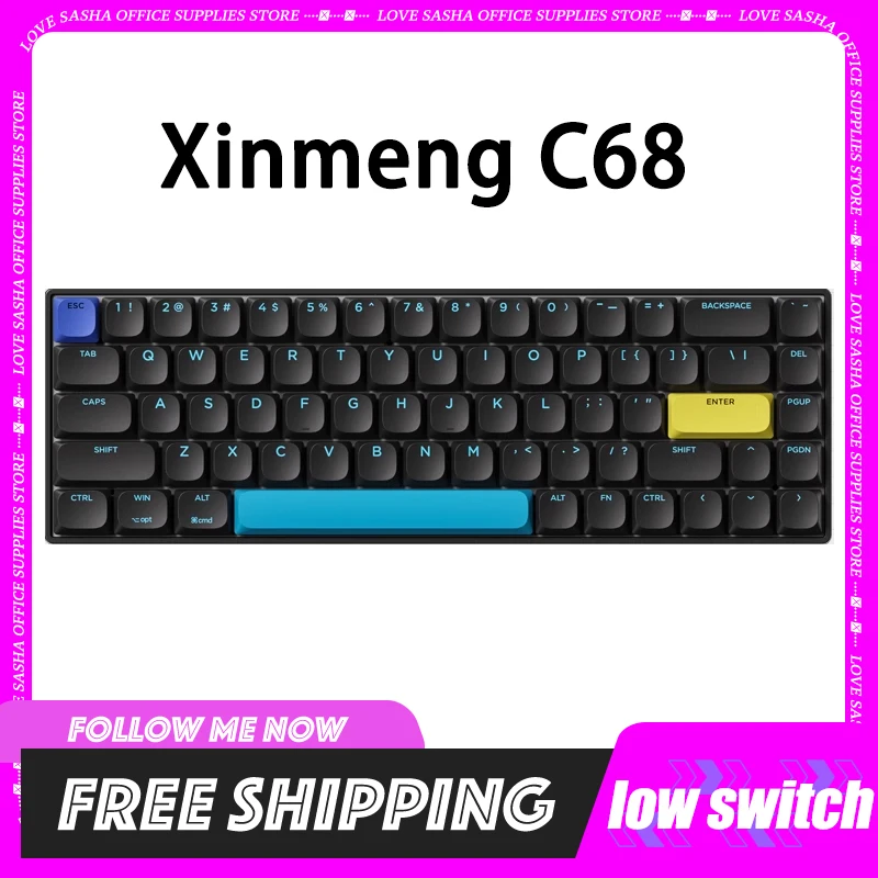 

Xinmeng C68 Keyboard Low Switch Wireless Bluetooth Hot Swap Rgb Office Mechanical Keyboard Custom For Ipad Tablet Mac Pc Gamer