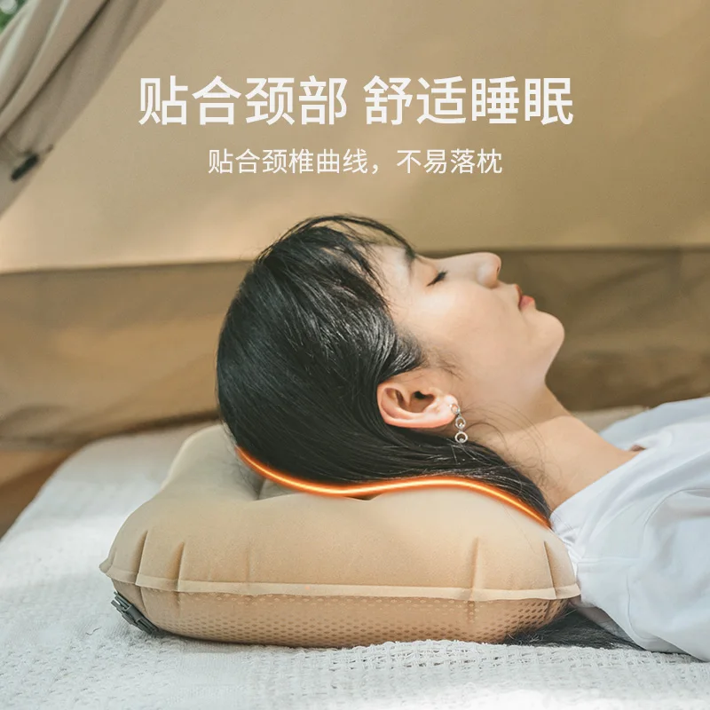 Naturehike Ultralight TPU Flocking Inflatable Pillow Portable Storage Outdoor Business Camping Home Comfort Pillow