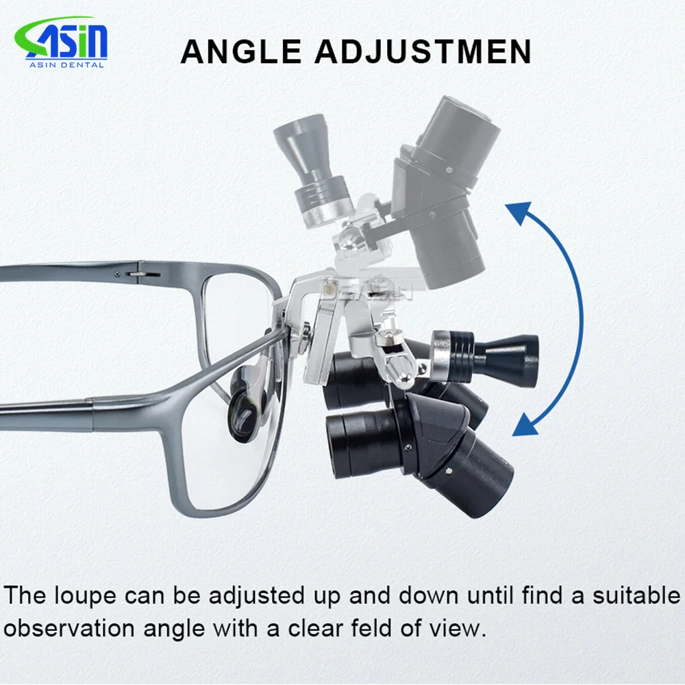 DEASIN Dental Ergo2 Loupes 45°Optical Corner Structure 4X 5X 6X Magnifying Glass with 5W LED Light Surgery Lens view 5