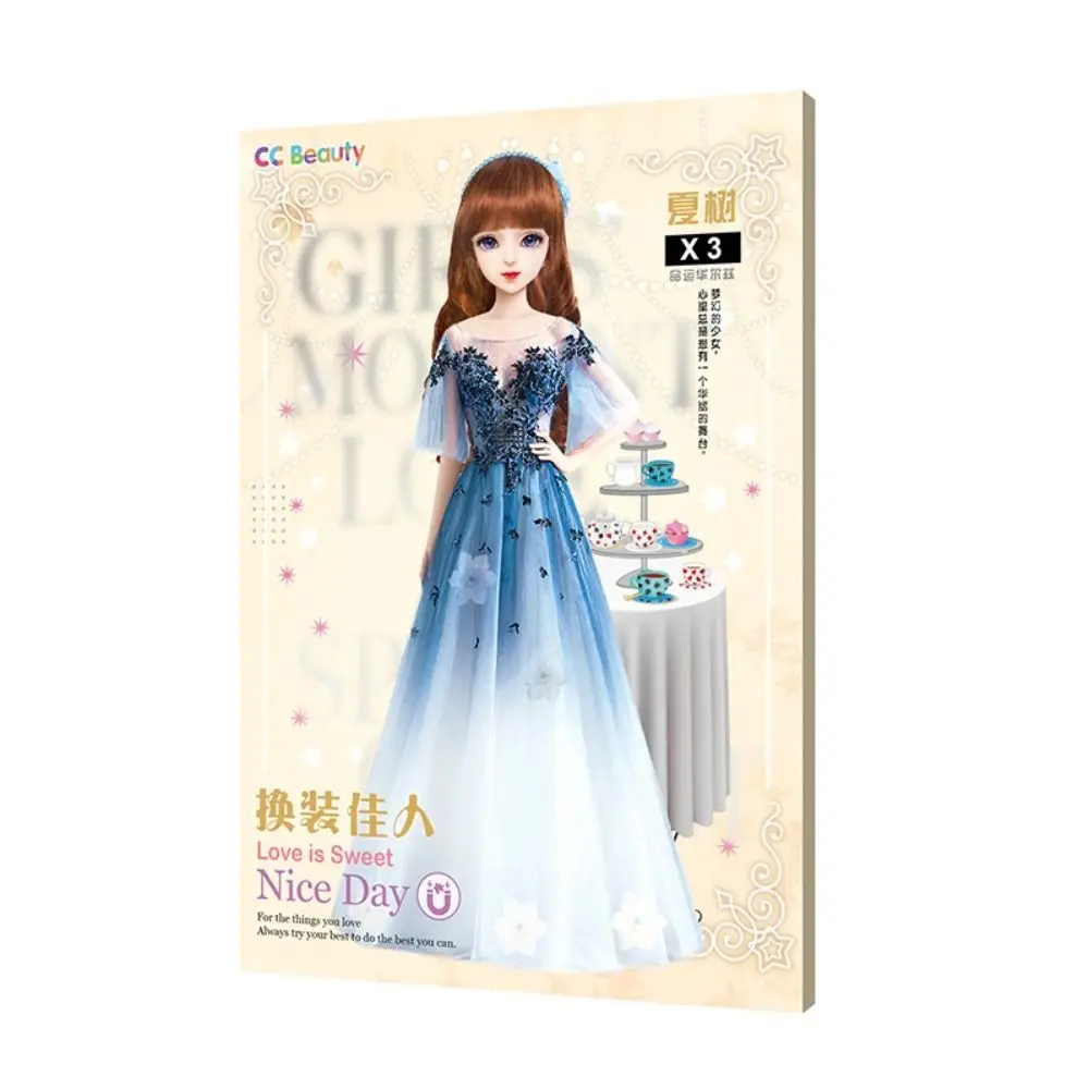 Creato Imagine Magnetic Dress Up Fai finta di giocare Adesivi per vestire in carta Vestiti magnetici Adesivi per principesse per ragazze dei cartoni animati