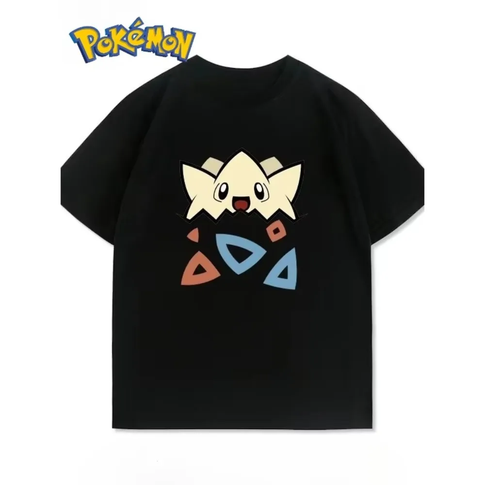 Men's New Pokémon Pocket Game Togepi Summer New Printed T-Shirt Men's and Women's Street  Loose Casual Short Sleeve Top
