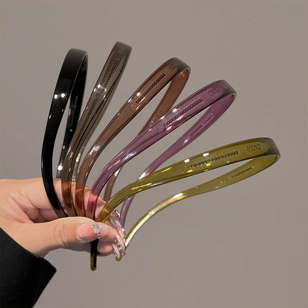 

Simple Transparent Non-slip Hair Hoop Soild Color Bendable Antislip Toothed Hairband Hairstyle Fixing Tool Hair Accessories