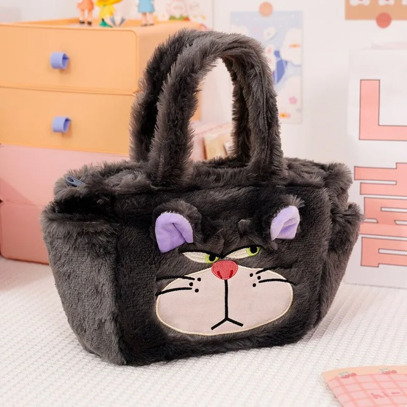 Hot Tokyo Disney Lucifer Cat Bundle Pocket Plush Toy Doll Cosmetic Bag Cinderella Evil Stepmother\'s Pet Cat Arrogant Lucifer Gif