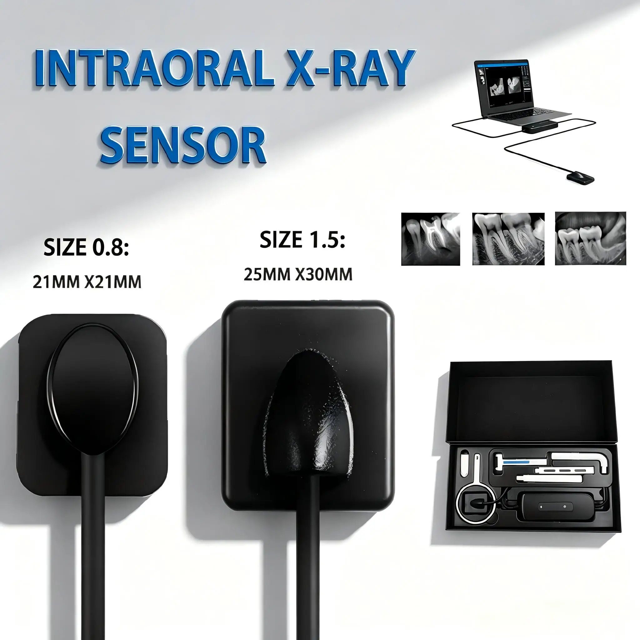 Dental Digital X-Ray RVG Sensor HD Imaging Intraoral Radiography Sensor with Holder for Dentistry