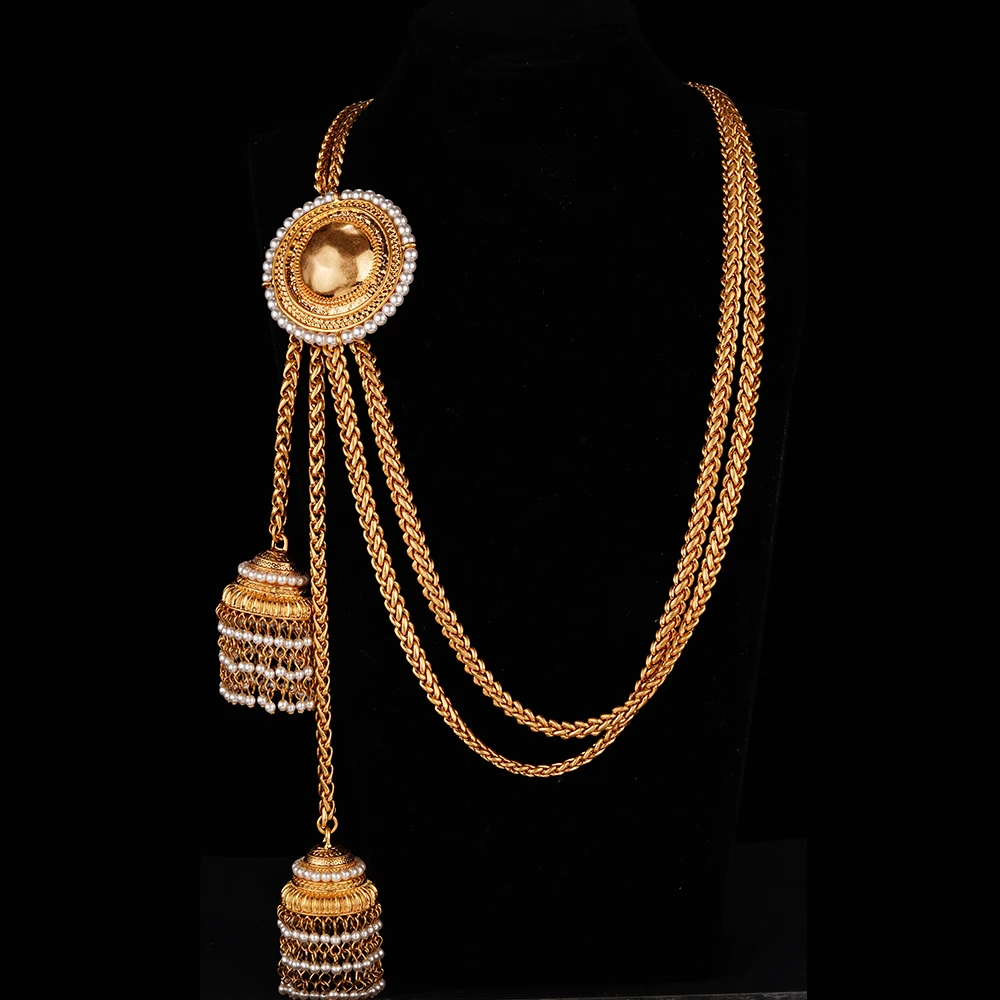 

Medieval Vintage New Tassel Pearl Necklace Retro Fashion High Grade Luxury Moroccan Jewelry Trend 2024 Accessories