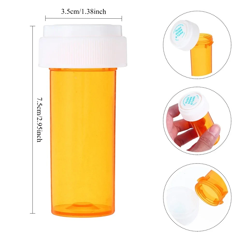 8 Dram Reversible Cap Vial Child Container Storage Stash Jar Pill Bottle