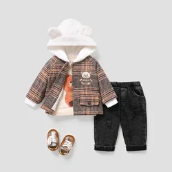 PatPat Baby Girl/Boy Hyper-Tactile Grid Coat Soft and Comfortable  Perfect for Outings and Daily Wear Basic Style