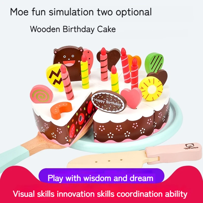 Wooden Matcha Cake Children'S Toys Magnetic Inspection Set Male And Female Simulated Cake Cheqile Play Home Toys