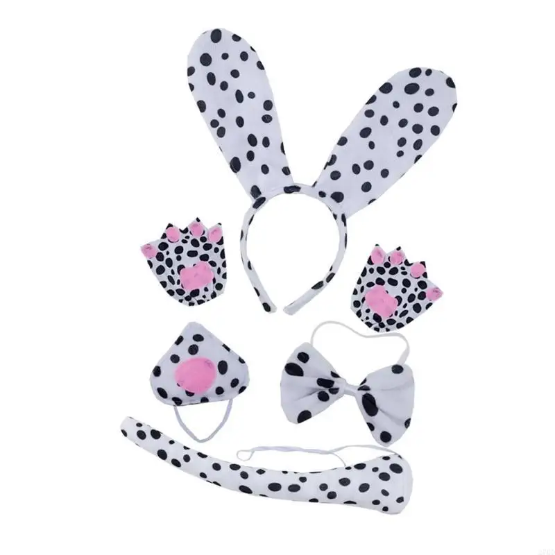 Ensemble Costume chien, nœuds d'oreille queue chien, nez, Costume fantaisie Animal, accessoires