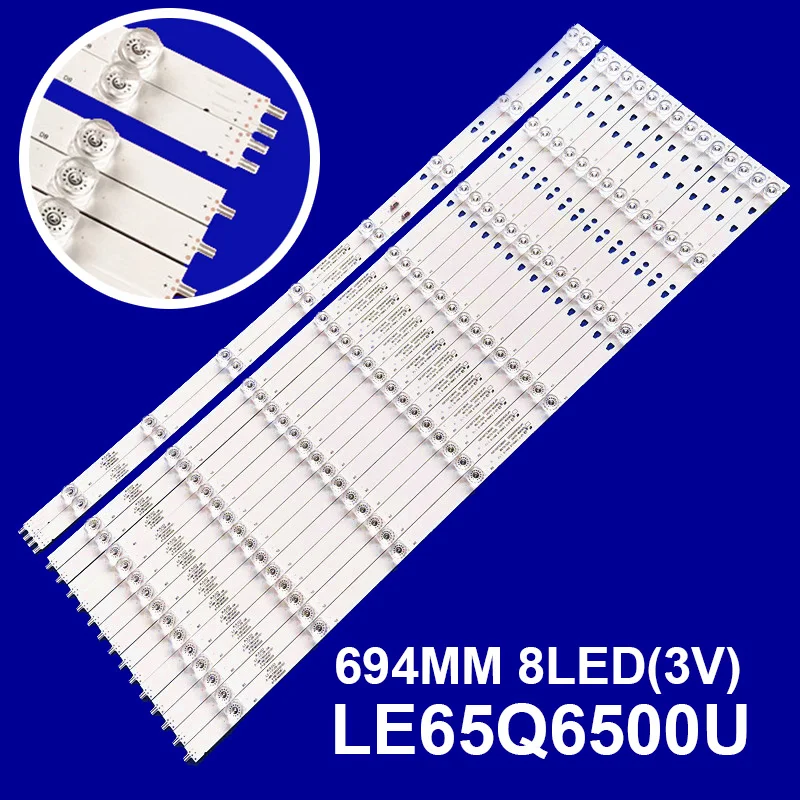 

KIT 16pcs LED Backlight Strip for Haier LE65Q6500U LQ65H31 LQ65H31G LED65D8-01(A)PN:30365008202 LED65D8-02