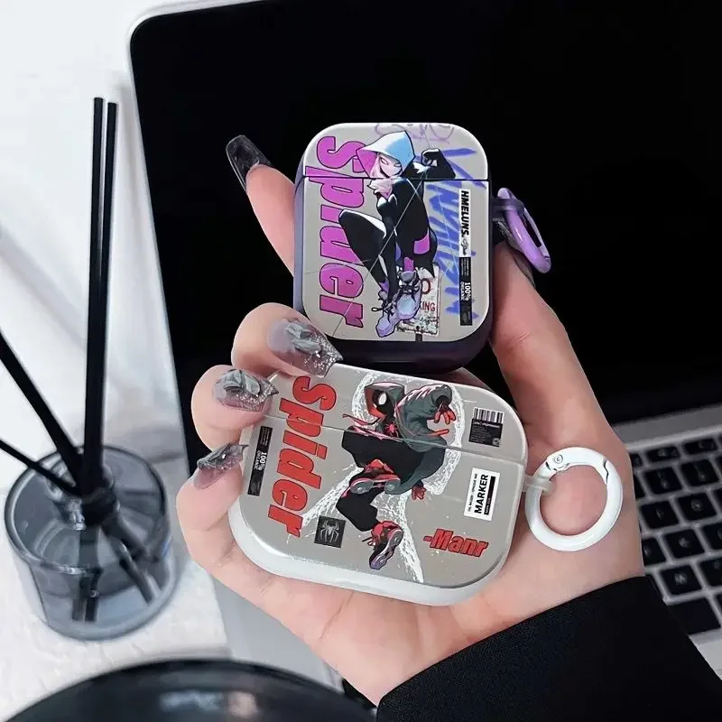 

Marvel Spider-Man animation suitable for AirPods1/2/3 Apple Pro2 Bluetooth headphone case protective cover couple birthday gift