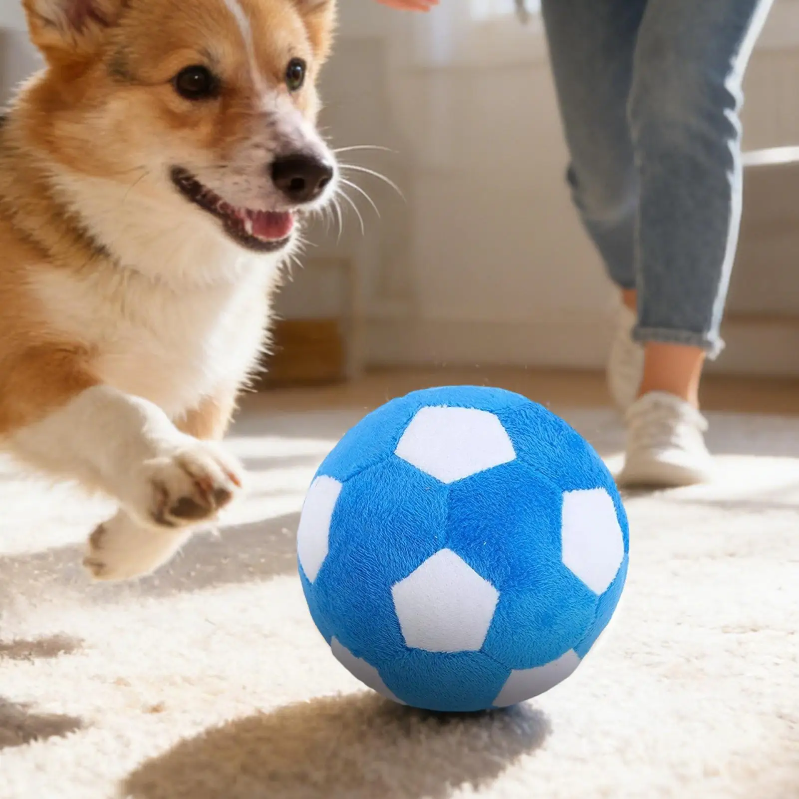 Dog Toy Soft Chewing Game Plush Soft Squeaky Balls Soccer Ball For Dogs For Indoor Outdoor Play Teething Enrichment Puppy Large view 4