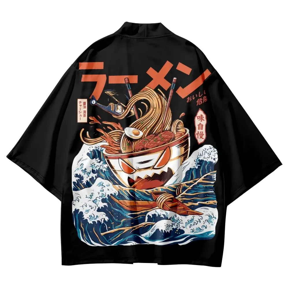 كيمونو النمط الياباني للرجال والنساء سترة الشاطئ أزياء الشارع الشهير الملابس&--- #5