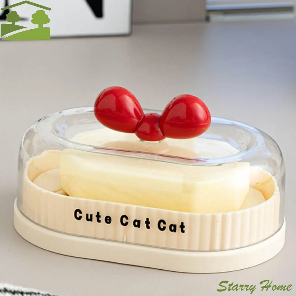 

2PCS No Need To Drill Holes Covered Soap Dish Space-saving Anti-oxidation Closed Soap Holder Drying System PP Lidded Soap Box