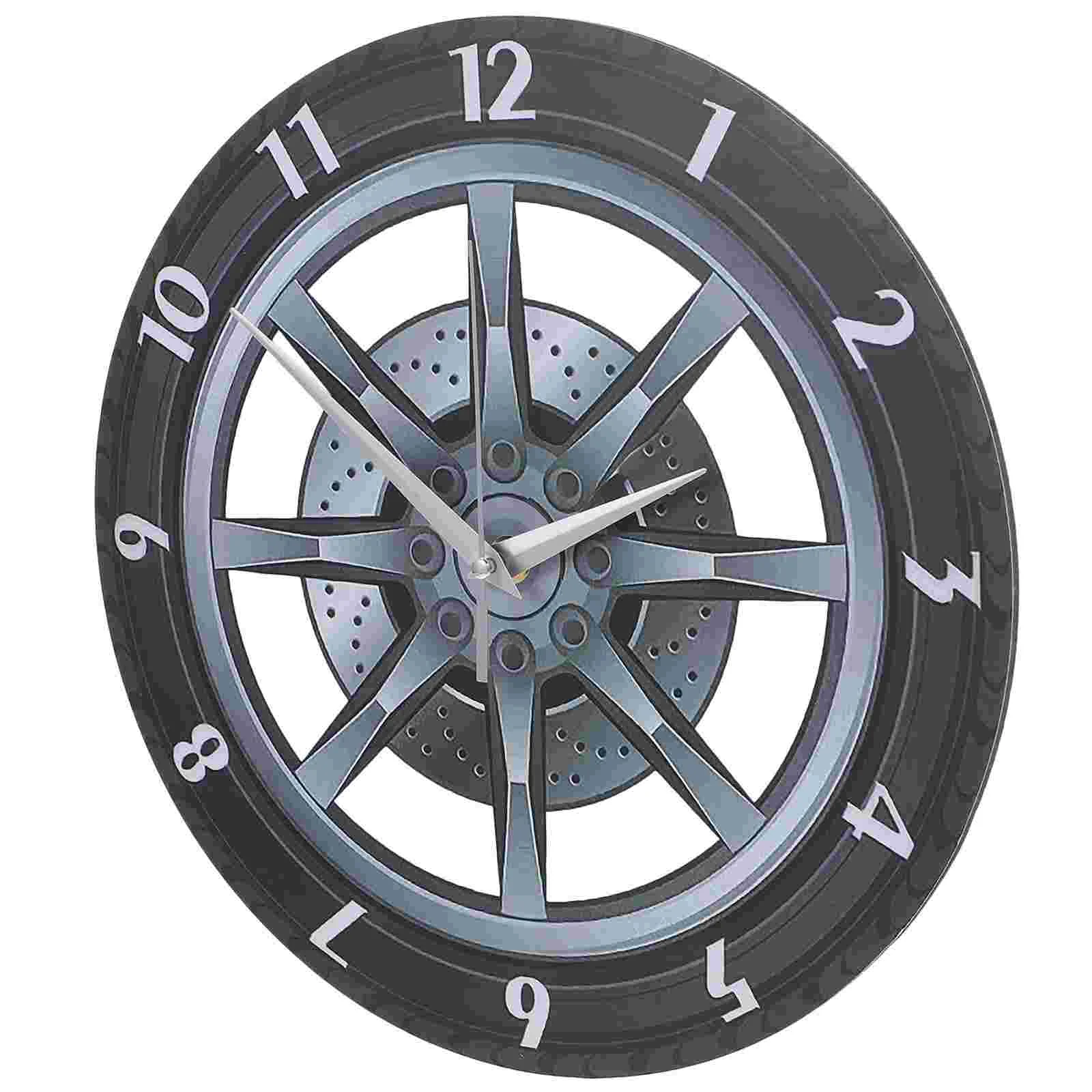 

Wheel Wall Clock Home Clocks Creative Car 3D Room Decor Mute Large