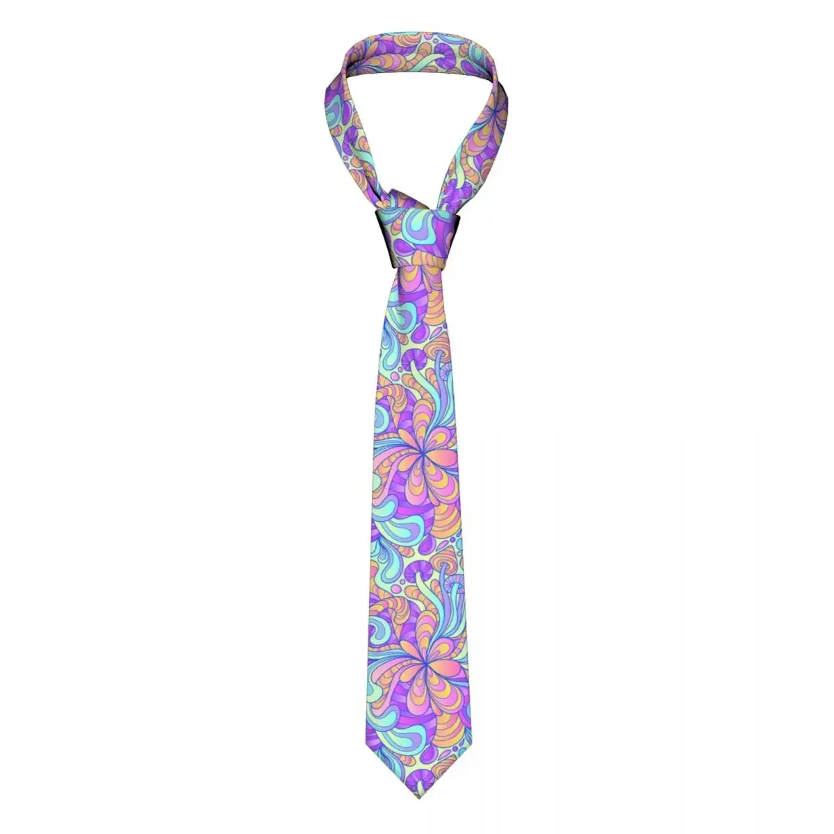 60s Hippie Psychedelic Mushrooms Neckties Men Women Skinny Polyester 8 cm Narrow Neck Ties Shirt Accessories Gravatas Wedding