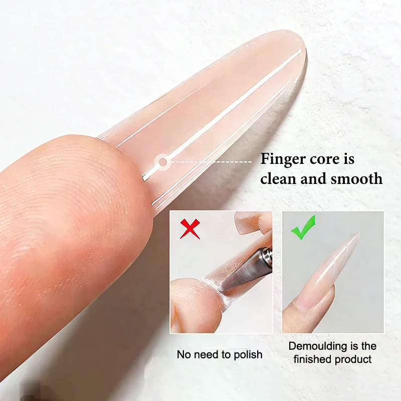 Sanduíche formas duplas de unhas, 60 peças, 15 tamanhos, extensões rápidas, formas duplas, formato de t, elipse, manicure, molde superior, molde inferior 3d