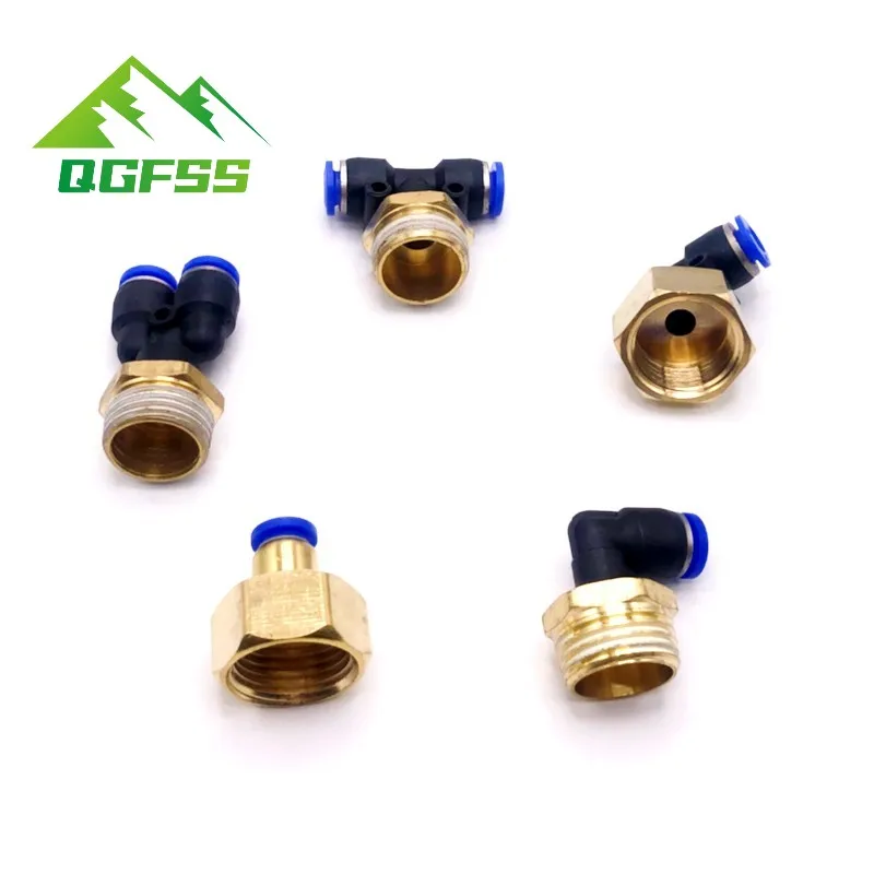 Pneumatic Quick Release Fitting Connector 6mm 8mm 10mm 12mm OD Hose Tube to 1/8 1/4 3/8 1/2 Thread Air Compressor Joint Coupler