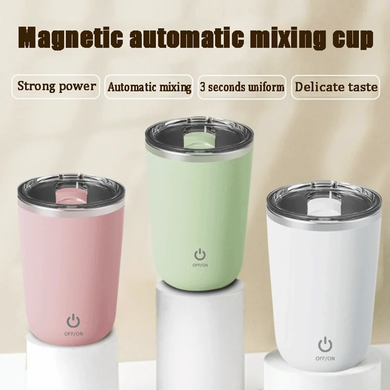 Magnetic Automatic Mixing Cup, 304 Stainless Steel Rechargeable Portable Coffee Cup, Automatic Mixing Stainless Steel Cup