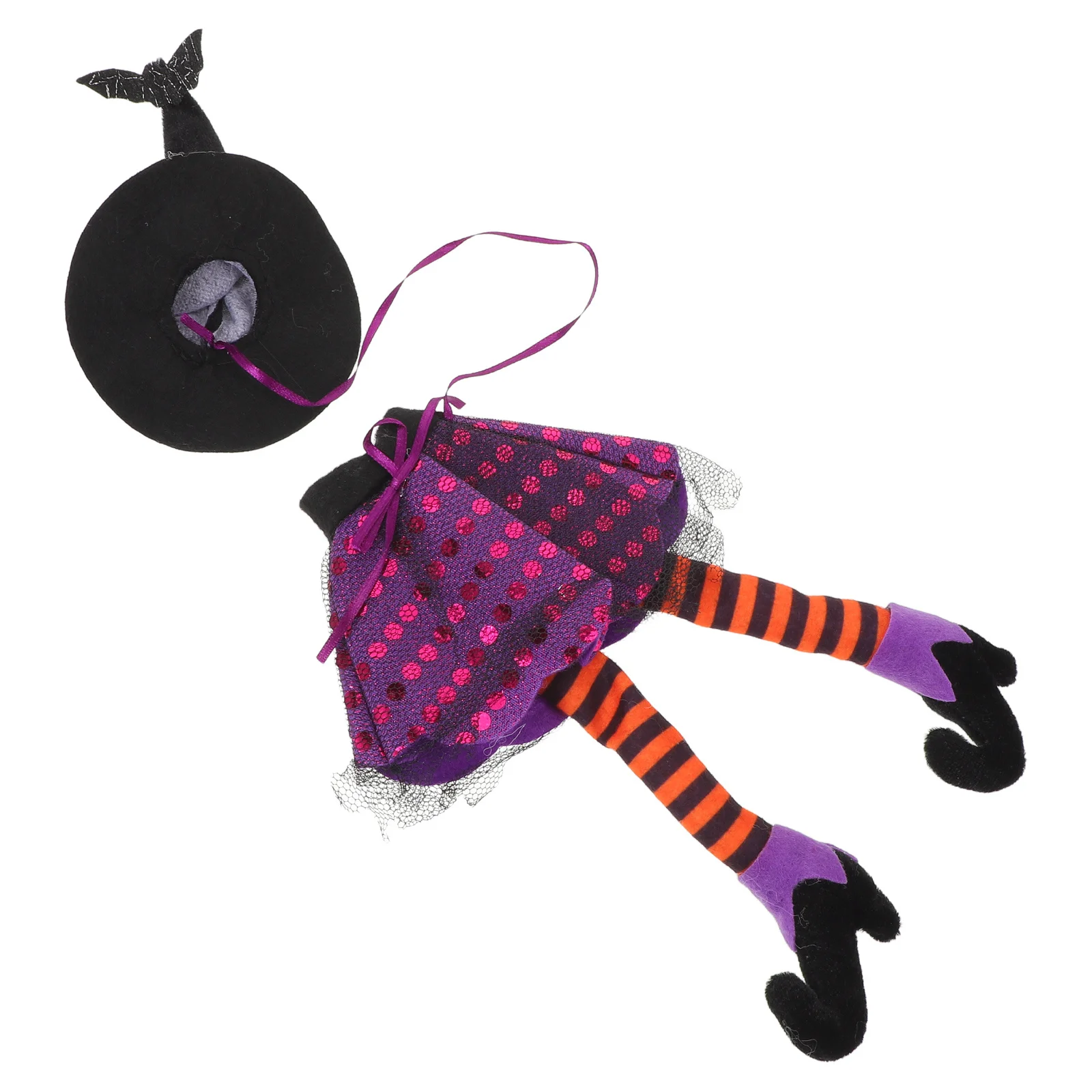 

2Pcs Halloween Wine Bottle Covers Witch Hat Long Legs Holiday Wine Bottle Wrap Party Table Decor