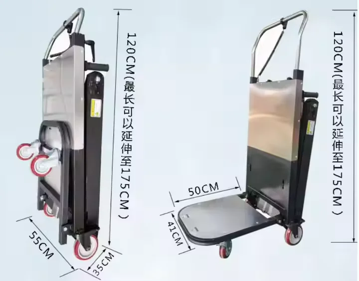 Stair Climber Hand Truck for Material Handling Portable Hand Trolley Climbing Stairs Battery Electric Climbing Cargo