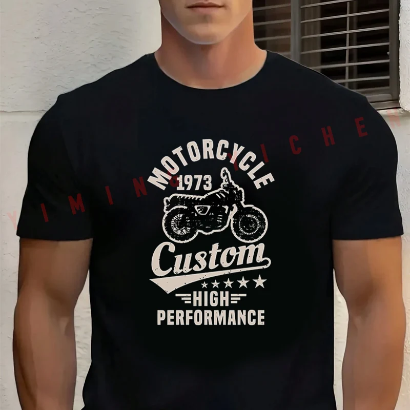 

Motorcycle Custom High Performance Design T-Shirt Men‘s Cotton Summer Short-sleeved Casual Streetwear Tops Tee