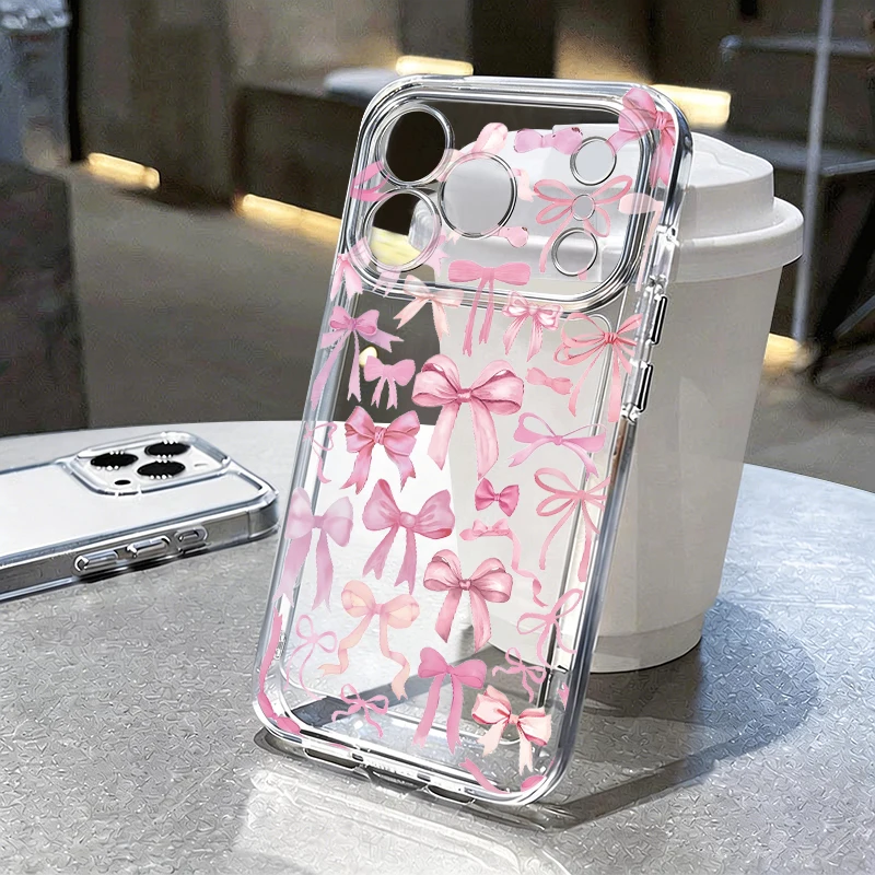 Colorful Bow Pattern Clear Phone Case For iPhone 17e 17 16 15 14 13 Pro Max 17 Pro 16e 12 11 Transparent Shockproof Soft Cover
