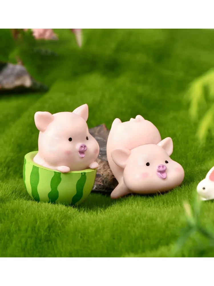 7 sztuk/zestaw Cartoon świnia lalka zwierzę zabawka Model statua figurka ozdoba miniatury — zdjęcie 2