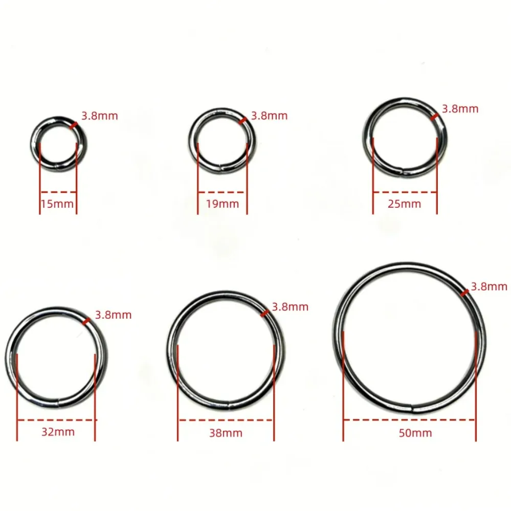 10-100 pcs/pack O rings Metal Non Welded Nickel Plated Collars Round Loops Belt Buckle Package Accessorie 15mm-50mm