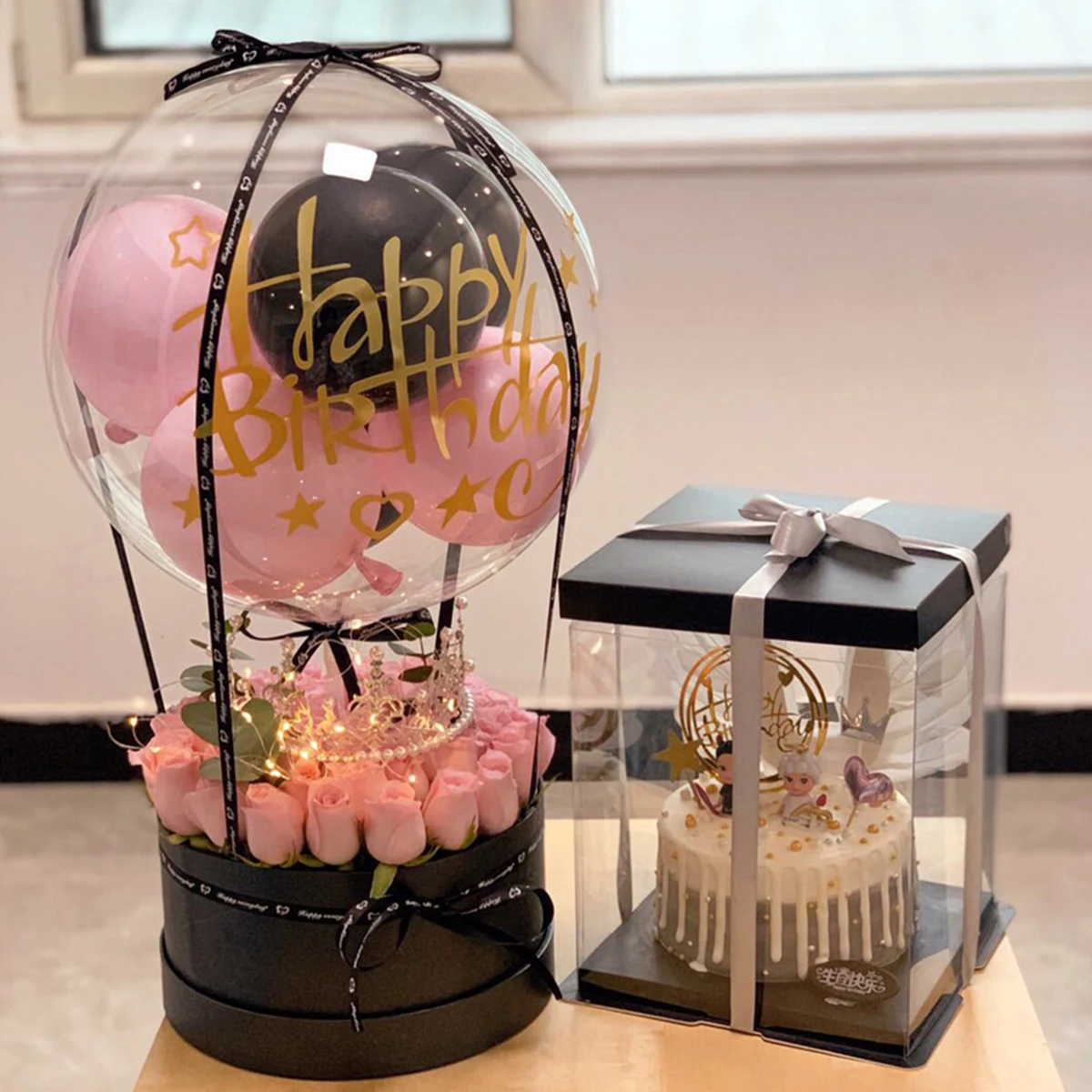 

4Pcs Cake Box Transparent Pet Material Multi-Function for Cakes Pastries Flowers Ideal for Birthdays Weddings Baby Showers