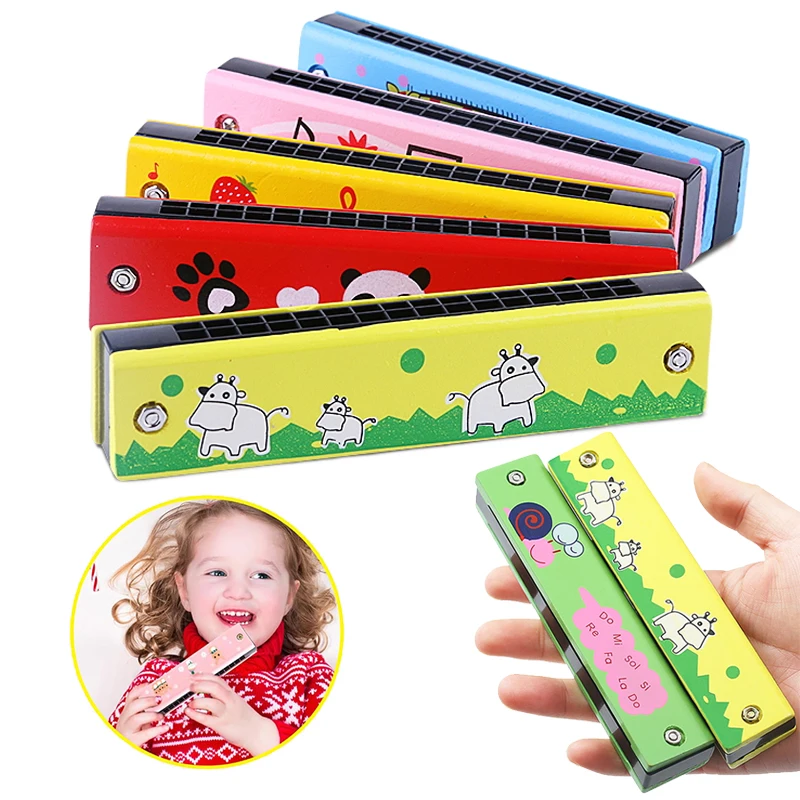2/3 個子供木製ハーモニカおもちゃ 16 穴楽器演奏子供のためのギフト動物塗装早期教育玩具 TMZ