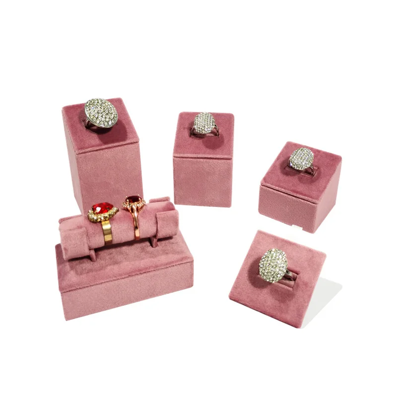 High Quality Pink Velvet Ring Holder Ring Earring Bracelet Chain Storage Rack Jewelry Storage Display Rack