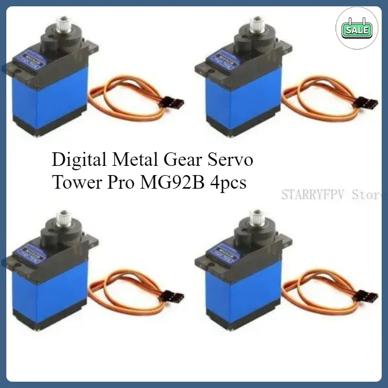 4 unids/lote Servo Tower Pro MG92B engranaje de Metal Digital Metallgetriebe par para modelo avión Jet RC avión helicóptero Drone parte