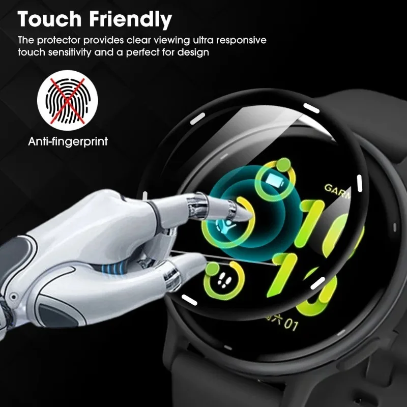 5/3/1 قطعة غطاء كامل واقيات الشاشة الزجاجية الناعمة لساعة Garmin Vivoactive 5 الرياضية غطاء حماية مقاوم للماء الأفلام